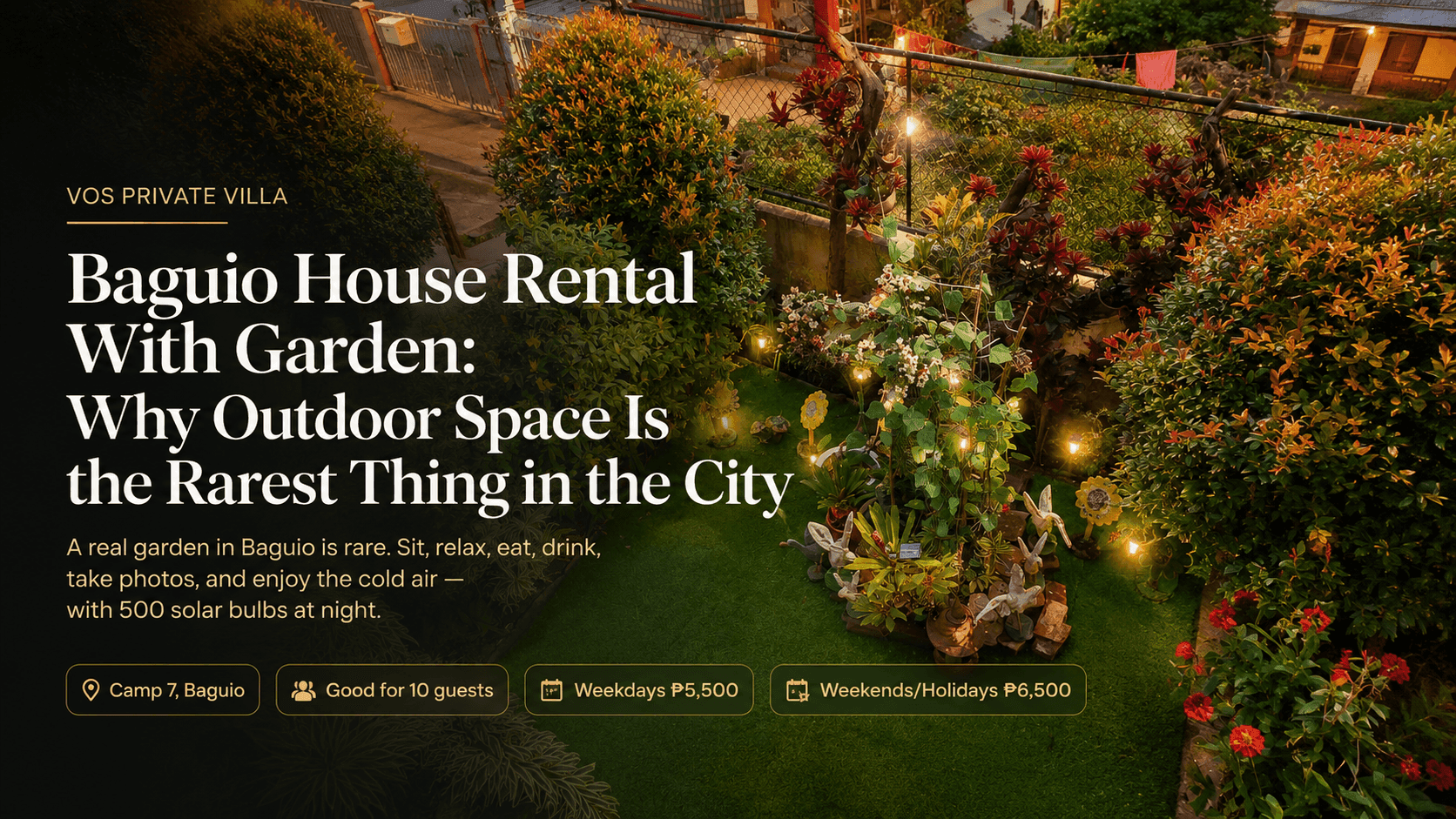 Baguio House Rental With Garden: Why Outdoor Space Is the Rarest Thing in the City
