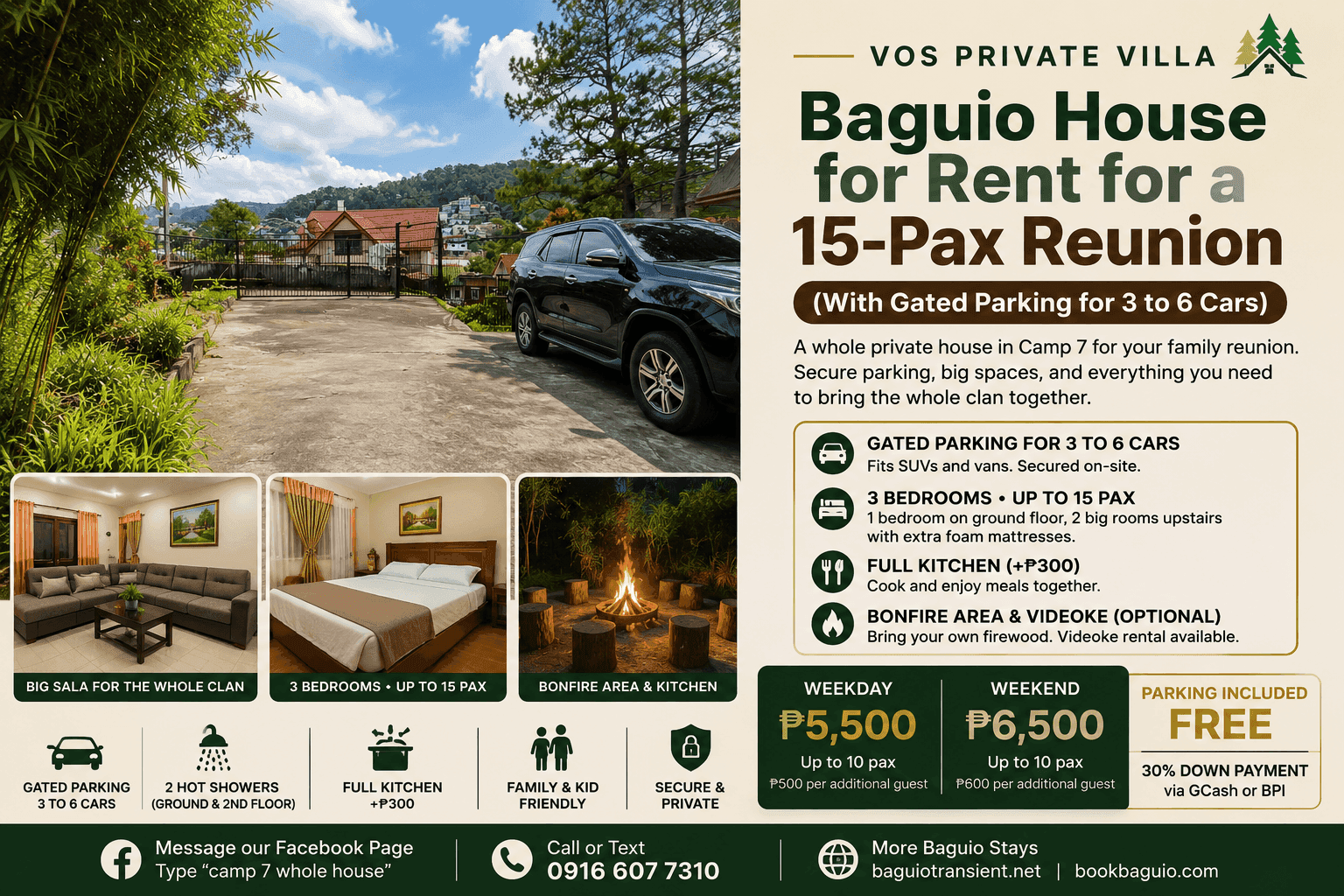 Baguio House for Rent for a 15-Pax Reunion (With Gated Parking for 3 to 6 Cars)