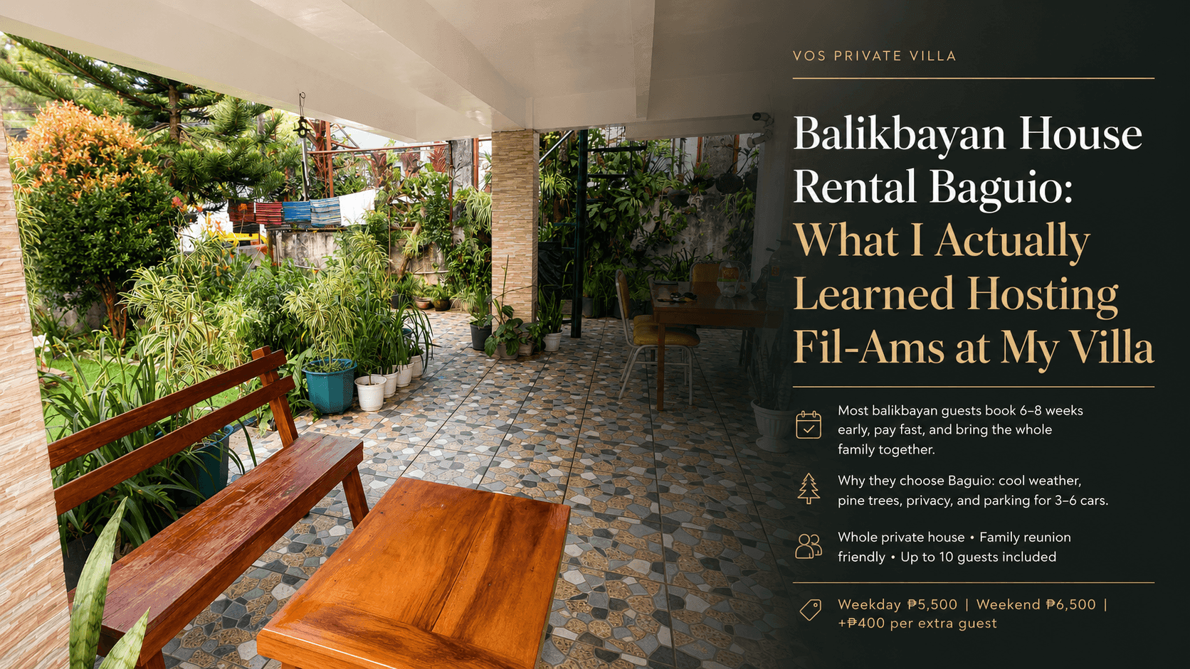 Balikbayan House Rental Baguio: What I Actually Learned Hosting Fil-Ams at My Villa