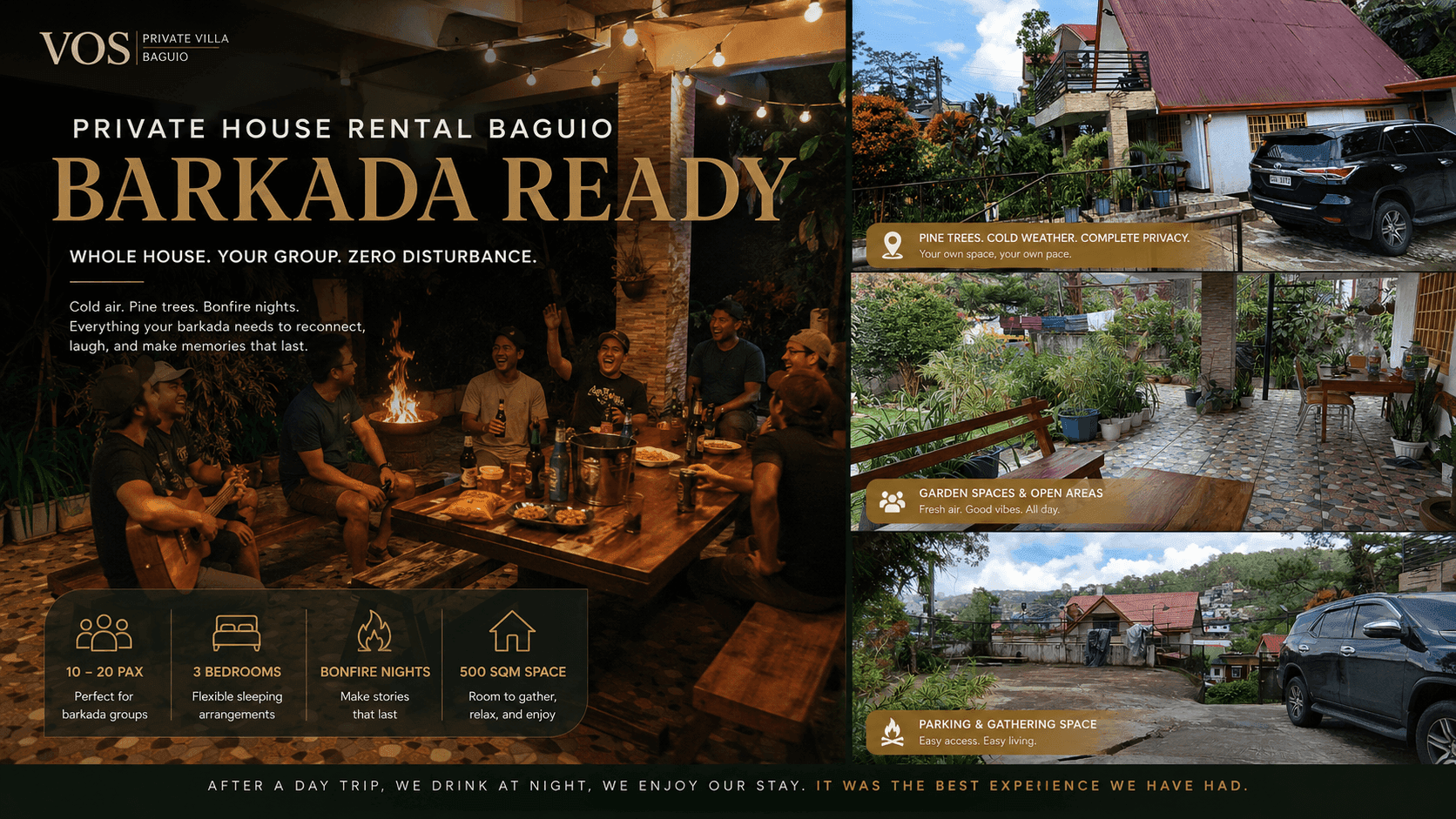 Private House Rental Baguio Barkada: What a Whole House Reunion Actually Looks Like for People in Their 30s and 40s