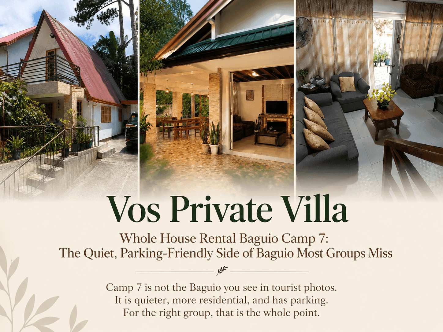 Whole House Rental Baguio Camp 7: The Quiet, Parking-Friendly Side of Baguio Most Groups Miss