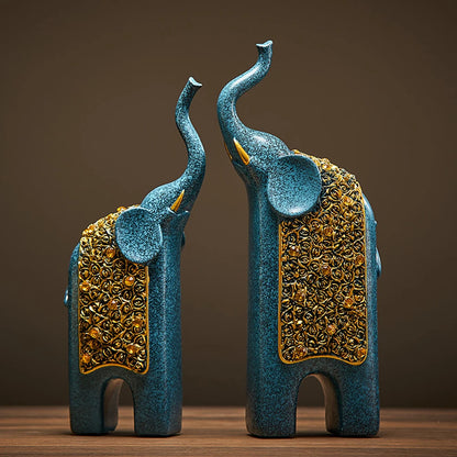 2 Piece Elephant Ornament Set