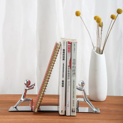 Pushing Man Decorative Bookends