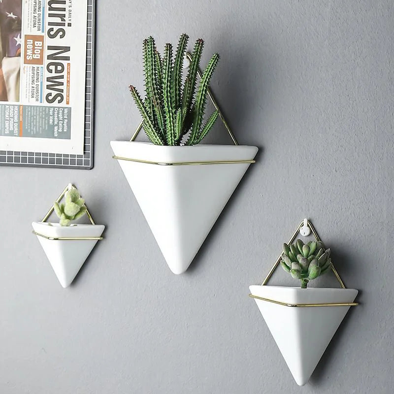 Wall-mounted Ceramic Flowerpot