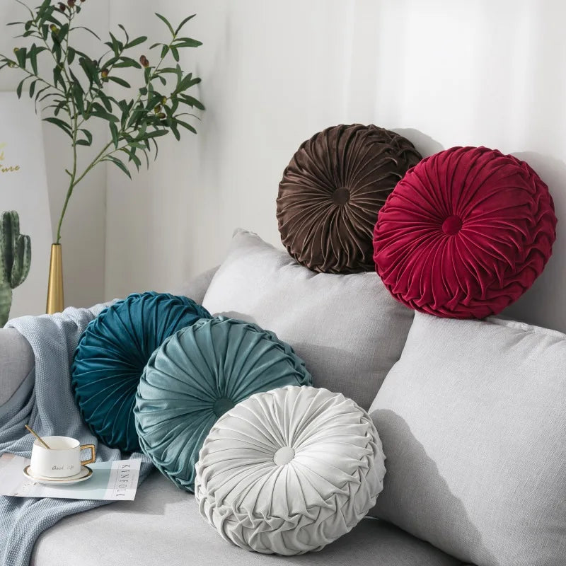 Round Velvet Pillow Cushion